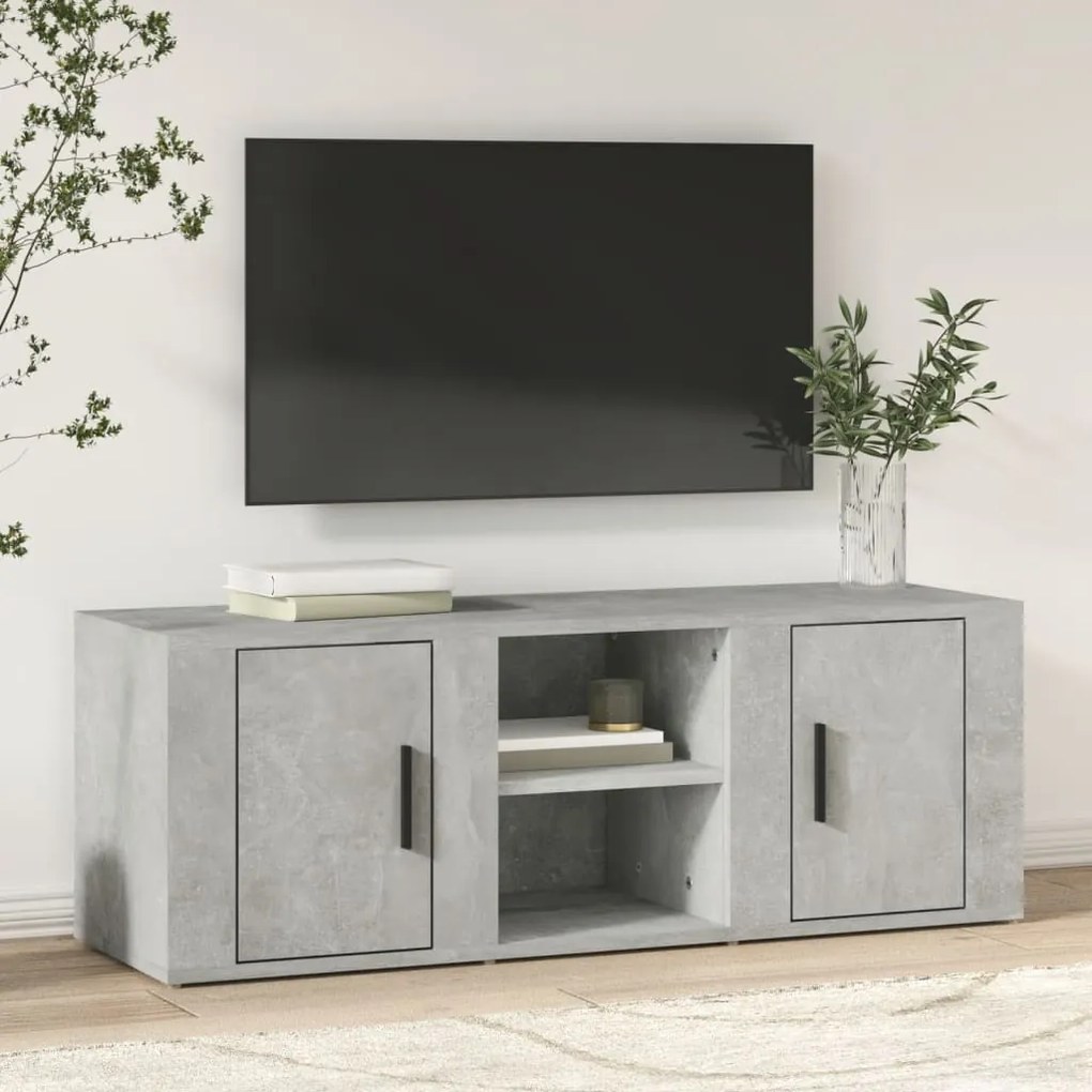 vidaXL Έπιπλο Τηλεόρασης Γκρι Σκυρ. 100x31,5x35 εκ. Επεξ. Ξύλο