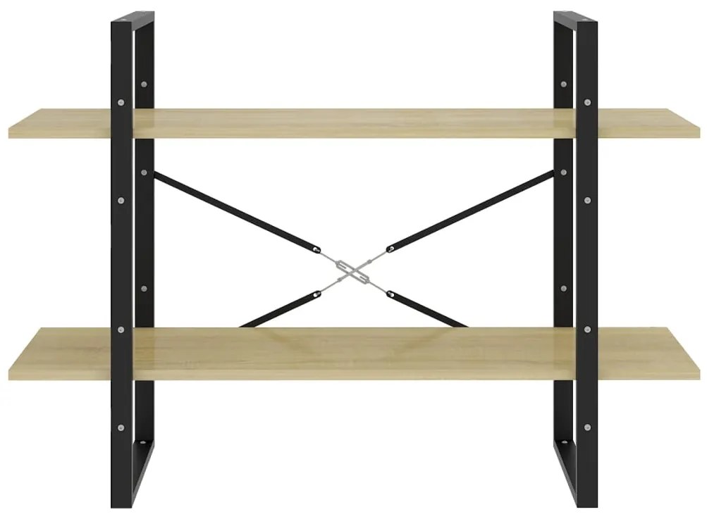 Βιβλιοθήκη με 2 Ράφια Sonoma Δρυς 100 x 30 x 70 εκ. Επεξ. Ξύλο - Καφέ