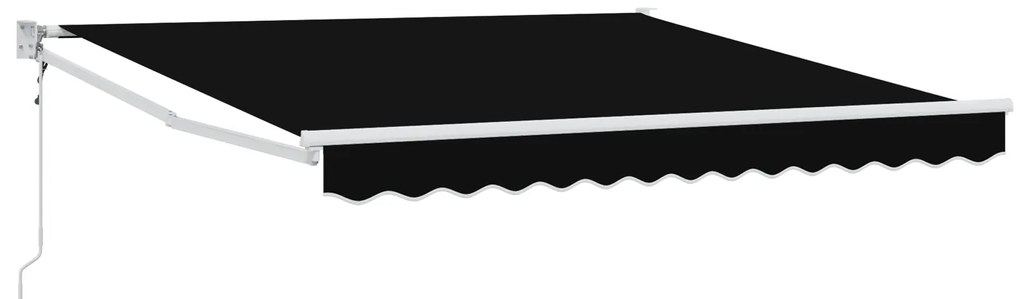 vidaXL Αυτόματη Ανασυρόμενη Τέντα Μαύρη 350x250 cm