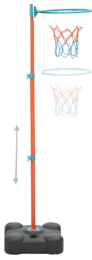 vidaXL Σετ Παιδικής Μπασκέτας Φορητή Ρυθμιζόμενη 109-141 εκ.