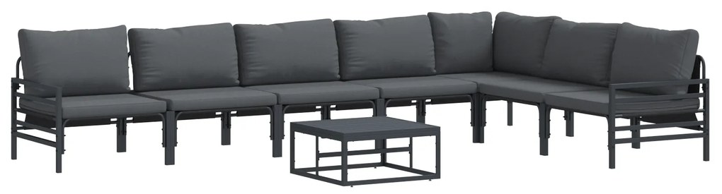 vidaXL Σετ Καναπέ Κήπου 8 pcs Ανθρακί Ατσάλι