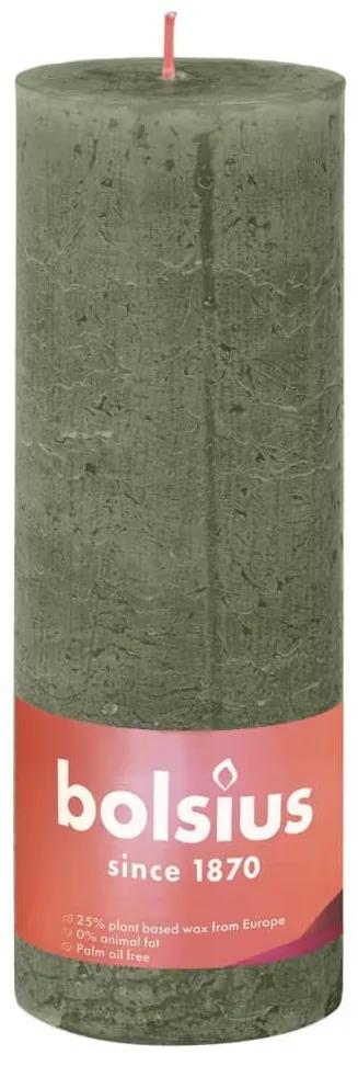 Bolsius Κεριά Κύλινδρος Ρουστίκ 4 τεμ. Φρέσκο Λαδί 190 x 68 χιλ. - Πράσινο