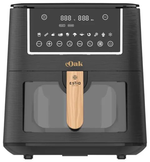 Estia Ψηφιακή Φριτέζα Αέρος Oak 1650W 7.2lt Μαύρο 06-18931