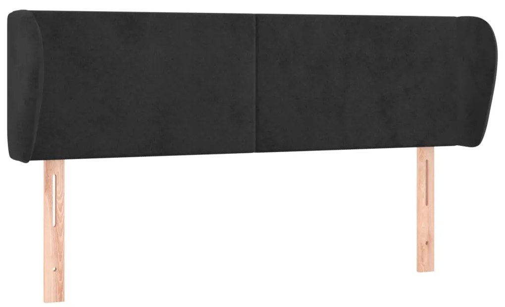 Κεφαλάρι με Πτερύγια Μαύρο 147x23x78/88 εκ. Βελούδινο 3116914