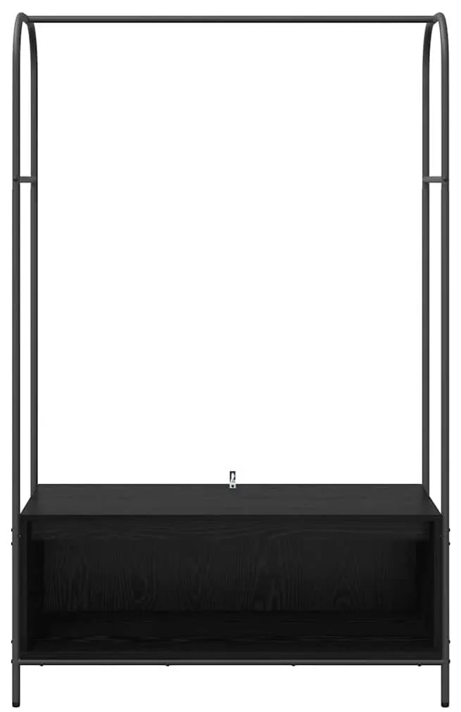 vidaXL Ράφι Ρούχων Μαύρο 100 x 44 x 160 εκ Επεξεργασμένο ξύλο