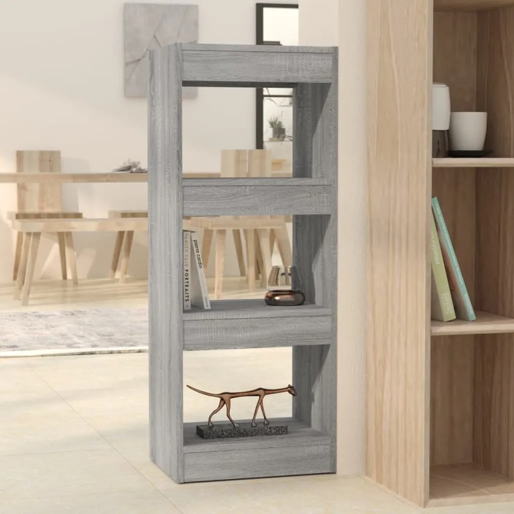 vidaXL Βιβλιοθήκη/Διαχωρ. Χώρου Γκρι Sonoma 40x30x103 εκ. Μοριοσανίδα