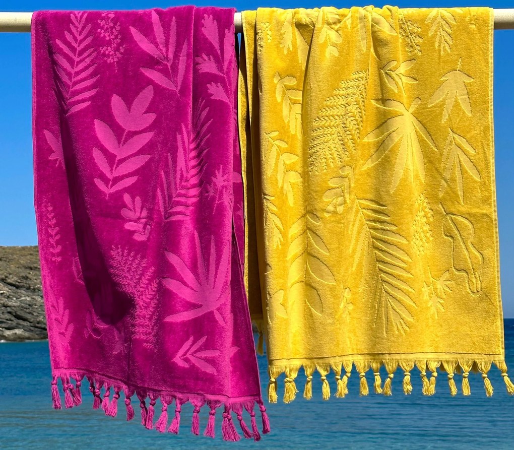 Πετσέτα Θαλάσσης Ζακάρ Tropicana Yellow 80x160 Nef-Nef Homeware