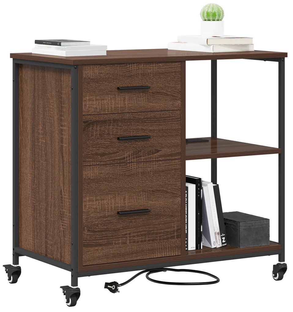 vidaXL Γραφείο Ντουλάπι Καφέ δρυς 76 x 41 x 72 cm Επεξεργασμένο ξύλο