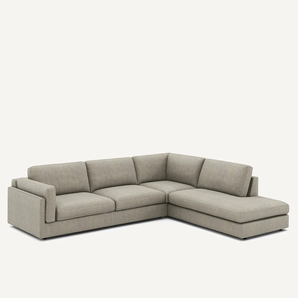 Γωνιακός καναπές με ανάκλιντρο σε υφή τουίντ, César