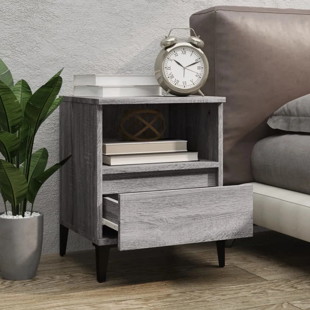 vidaXL Κομοδίνο Γκρι Sonoma 40x35x50 εκ.
