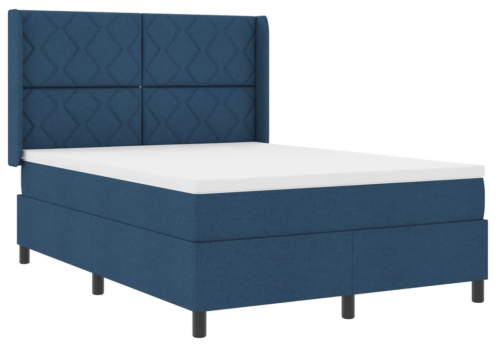vidaXL Κρεβάτι με Στρώμα μπλε 140x200 cm, ύφασμα