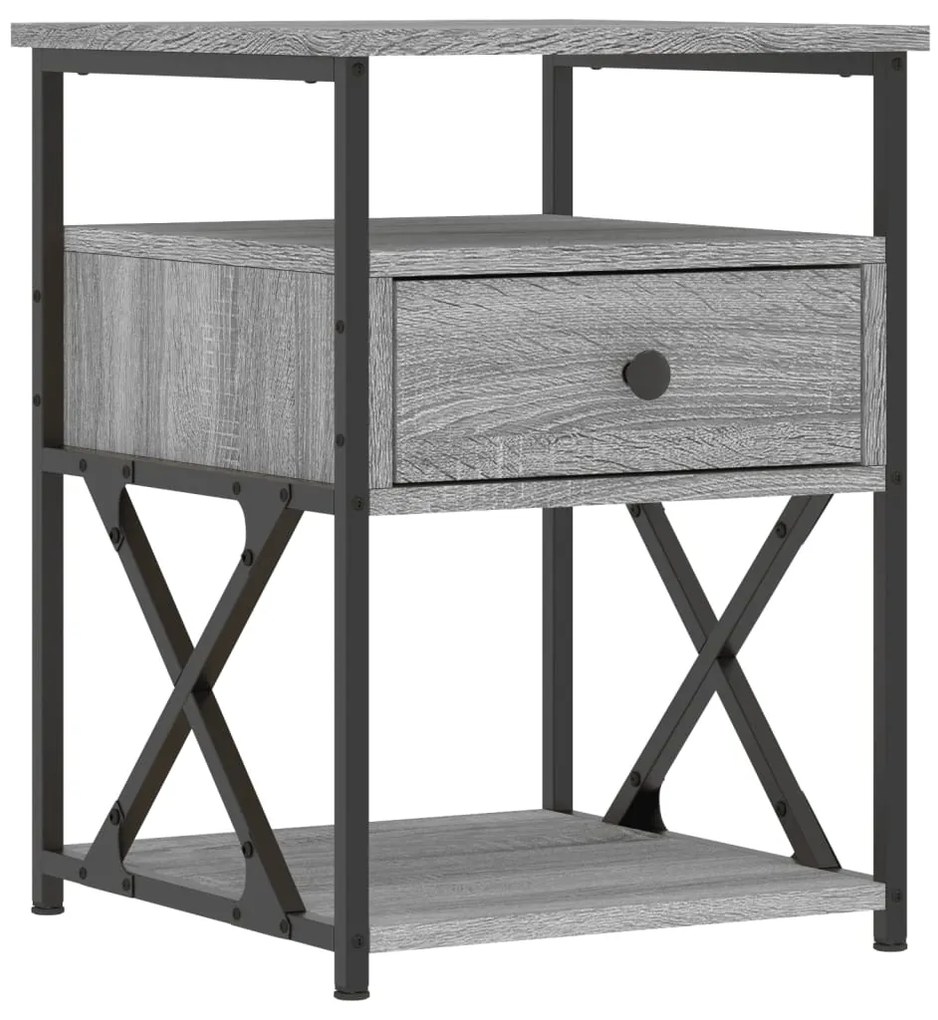 vidaXL Κομοδίνα 2 τεμ. Γκρι Sonoma 40x42x55 εκ. από Επεξεργασμένο Ξύλο