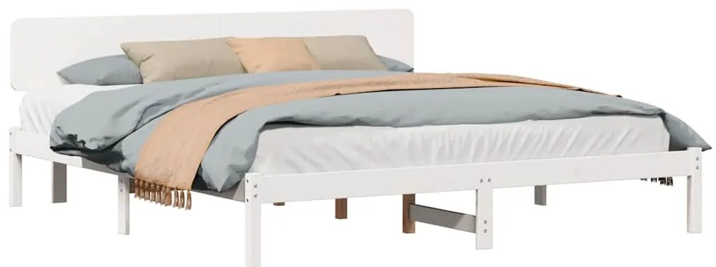 vidaXL Σκελετός Κρεβατιού Λευκό 180 x 200 cm Μασίφ ξύλο πεύκου