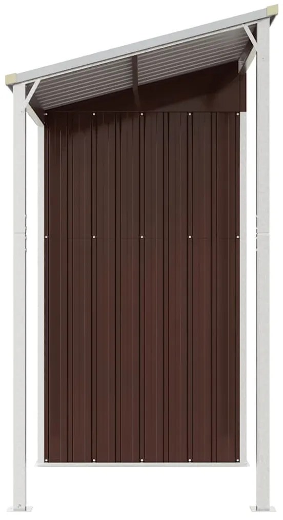 vidaXL Αποθήκη Κήπου Εκτεταμένη Οροφή Καφέ 277x110,5x181 εκ. Ατσάλι