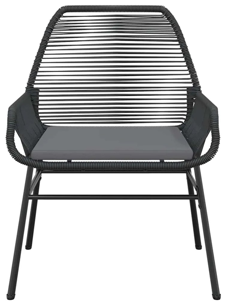 vidaXL Σετ Τραπεζαρίας Κήπου 5Τεμ. Μαύρο Συνθ.Ρατάν/Γυαλί με Μαξιλάρια