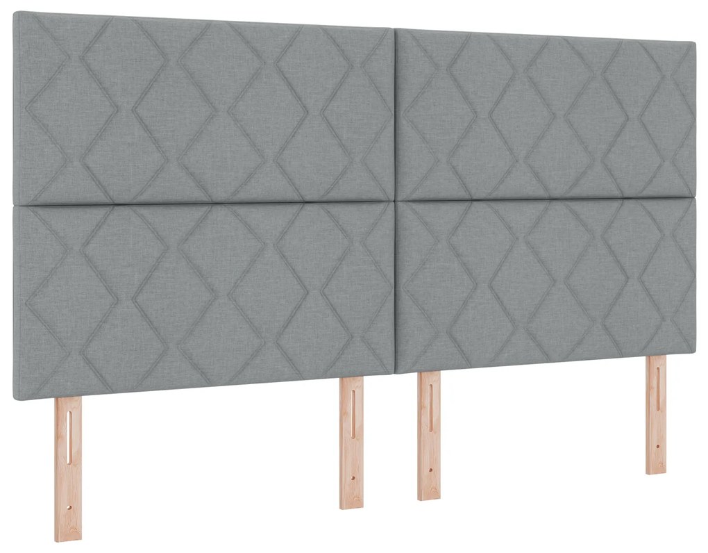 vidaXL Κρεβάτι με Στρώμα Light Grey 180x200 cm Ύφασμα