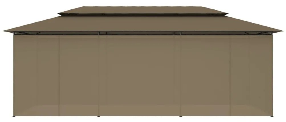 Κιόσκι με Κουρτίνες Taupe 600 x 298 x 270 εκ. 180 γρ./μ² - Μπεζ-Γκρι