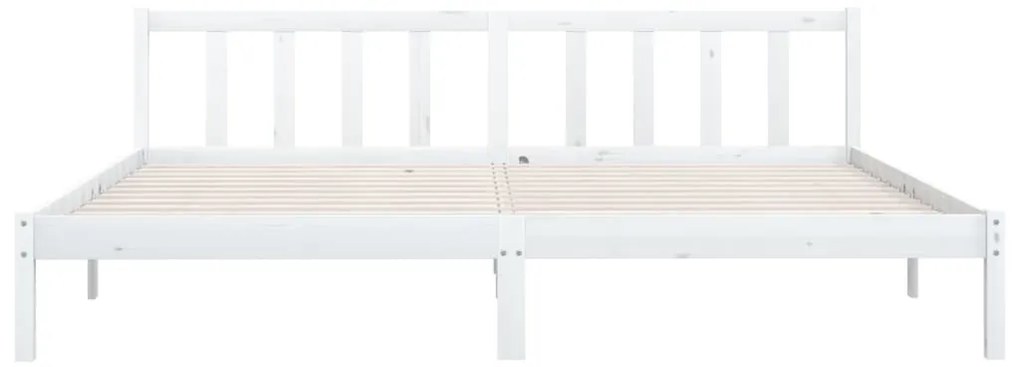 vidaXL Πλαίσιο Κρεβατιού Λευκό 180x200εκ. Μασίφ Ξύλο Πεύκου Super King