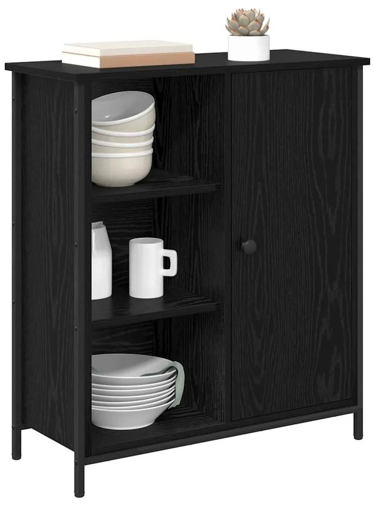 vidaXL Πλαϊνό γραφείο Μαύρη Οξυά 70 x 30 x 80 εκ. Επεξεργασμένο ξύλο