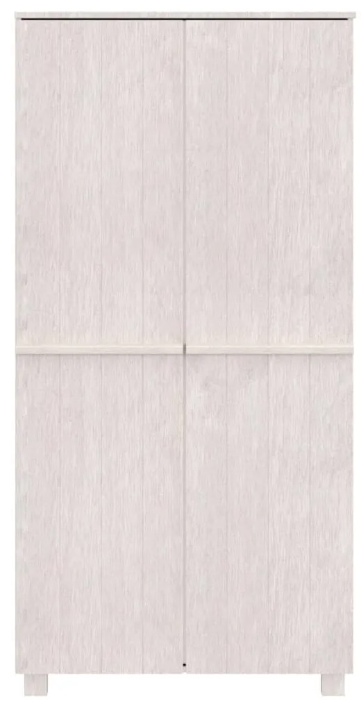 vidaXL Ντουλάπα HAMAR Λευκό 89 x 50 x 180 εκ. από Μασίφ Ξύλο Πεύκου