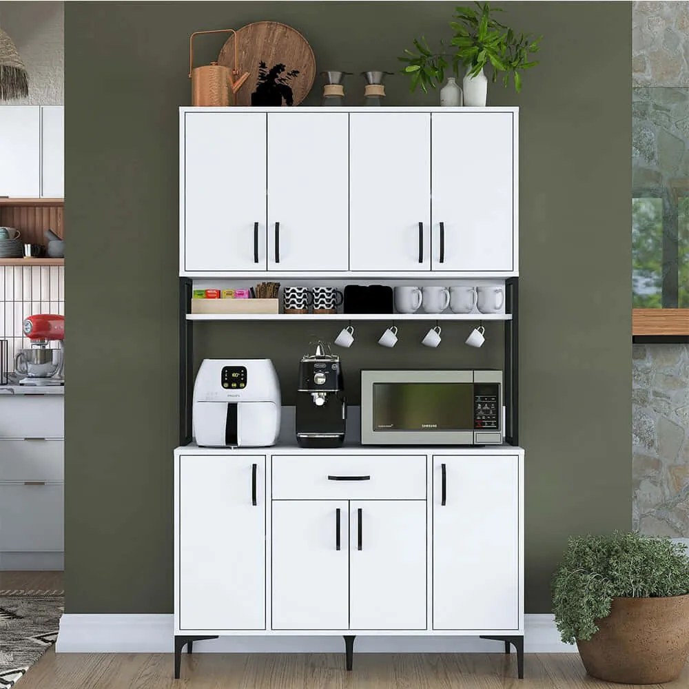 Ντουλάπι Κουζίνας 893RAN5443 120x40x198,6cm White Μοριοσανίδα, Μελαμίνη