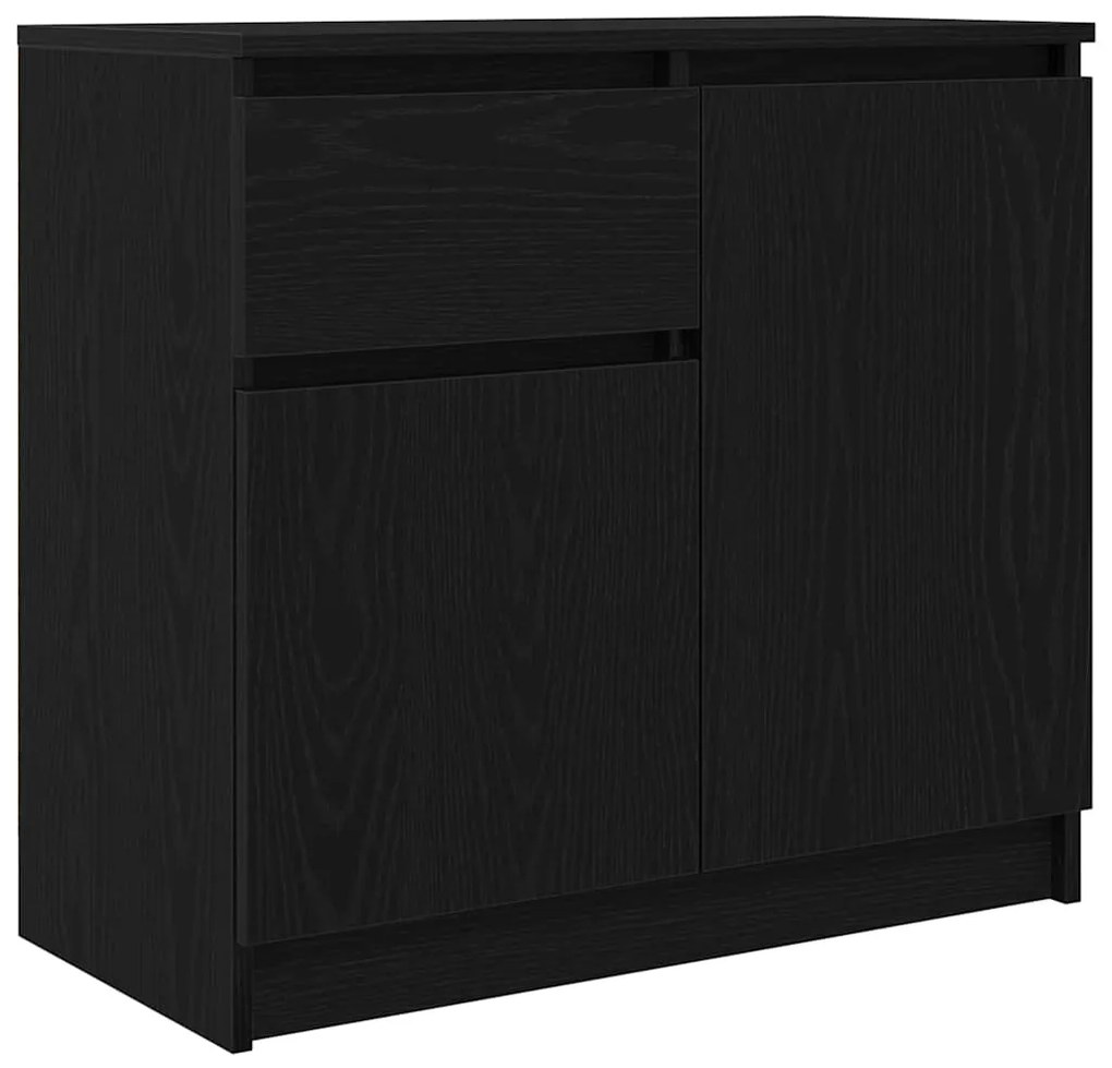 Συρταριέρα με Συρτάρια Μαύρη βελανιδιά 71x35x65 εκ. Επεξ. Ξύλο - Μαύρο