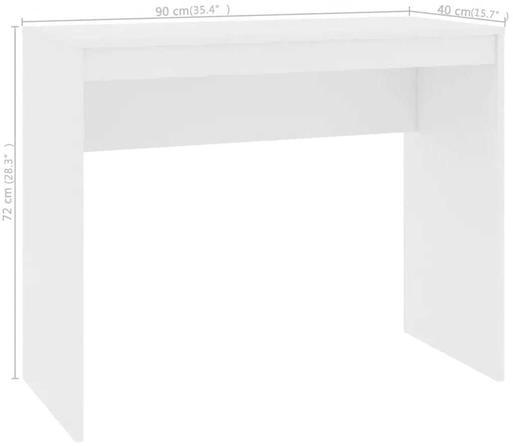 vidaXL Γραφείο Λευκό 90 x 40 x 70 εκ. από Επεξεργασμένο Ξύλο