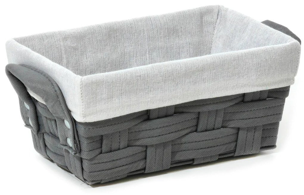 Καλάθι Αποθήκευσης Γκρι Polyester 28x17x13cm-06511352