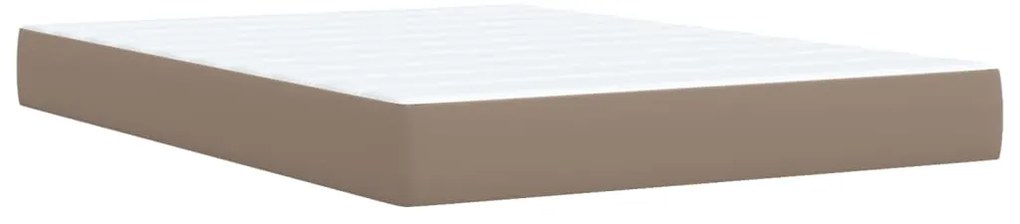 vidaXL Κρεβάτι Boxspring με Στρώμα Καπουτσίνο 140x200εκ.από Συνθ.Δέρμα