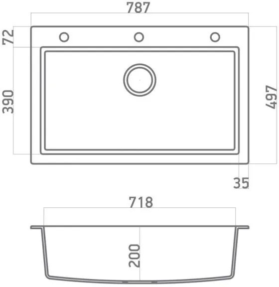 Νεροχύτης Sanitec 333-Granite Grey