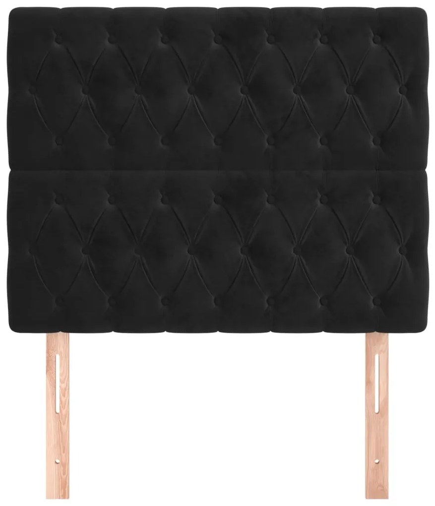 vidaXL Κεφαλάρι Μαύρο Βελούδινο 90x7x118/128 εκ.