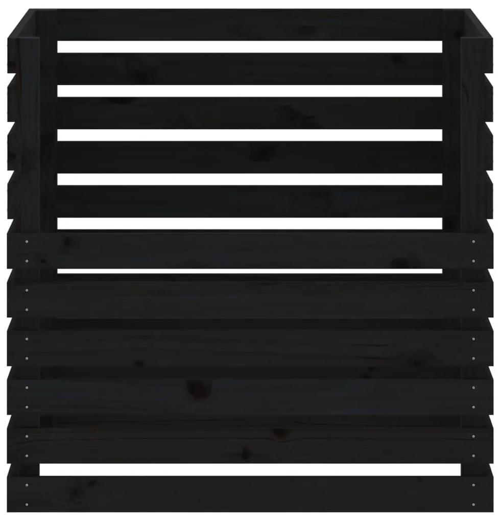 Κομποστοποιητής Μαύρο 80 x 80 x 78 εκ. από Μασίφ Ξύλο Πεύκου - Μαύρο