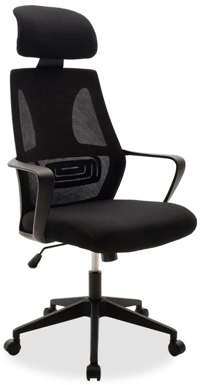 Καρέκλα γραφείου διευθυντή Dolphin pakoworld με ύφασμα mesh χρώμα μαύρο