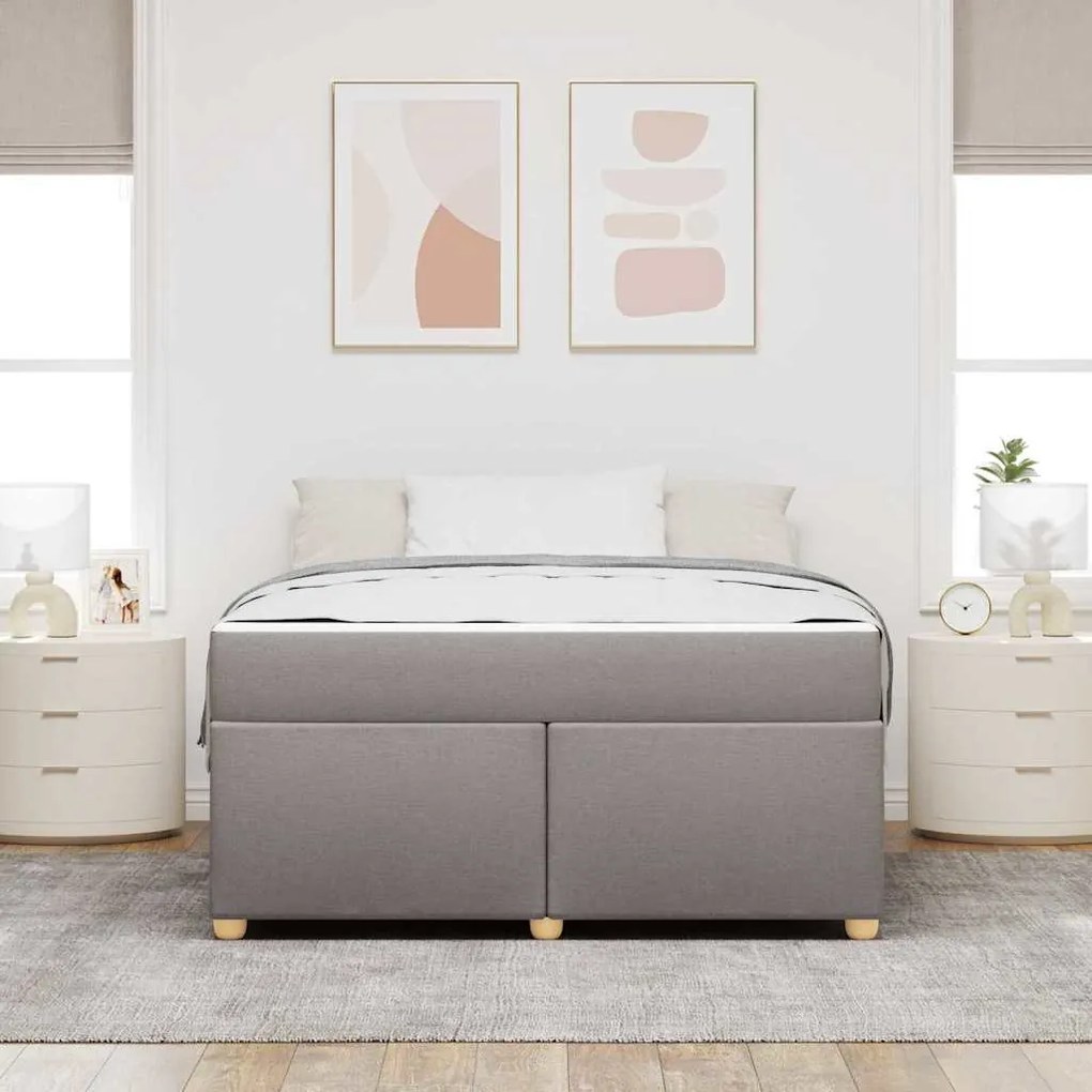 vidaXL Σκελετός Κρεβατιού Άλλο Taupe 160 x 200 cm ύφασμα