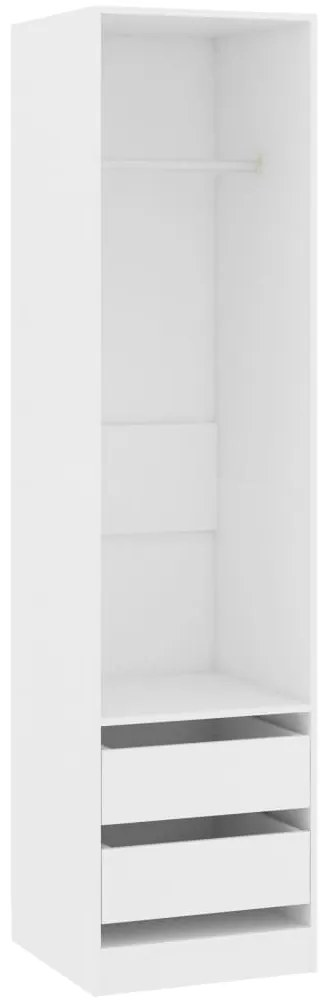 vidaXL Ντουλάπα με Συρτάρια Λευκή 50 x 50 x 200 εκ. από Επεξ. Ξύλο