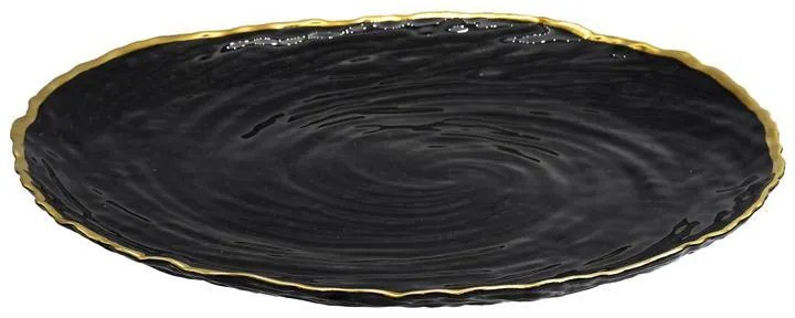 Πιατέλα Γυάλινη Στρογγυλή FL32 Fylliana Μαύρο 32x32x2 εκ. 32x32x2 εκ.