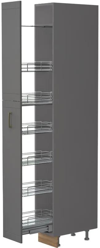 Επιδαπέδιο ντουλάπι ψηλό Tahoma K23-30-1KZ-Λευκό ματ - Γραφίτης