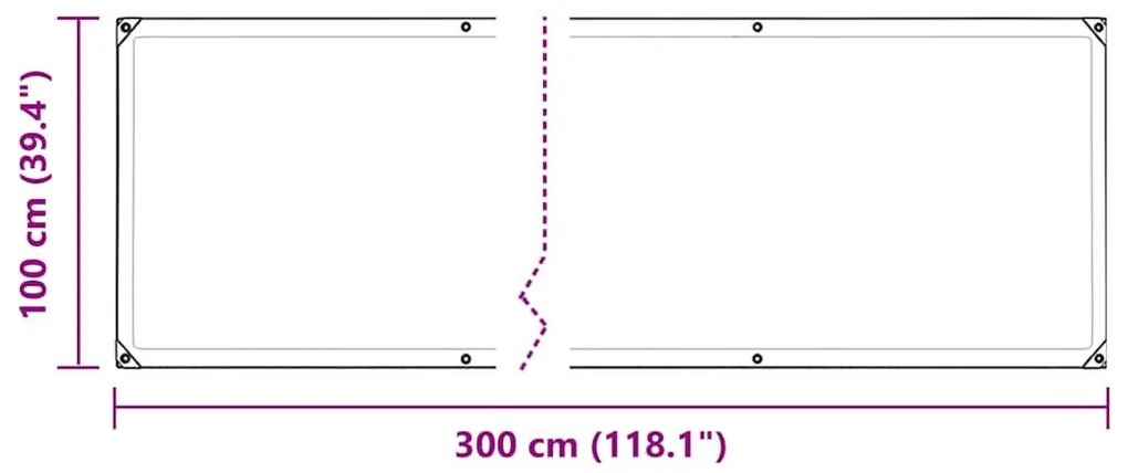 Κάλυμμα φυτών με οπές 1x3 m PVC