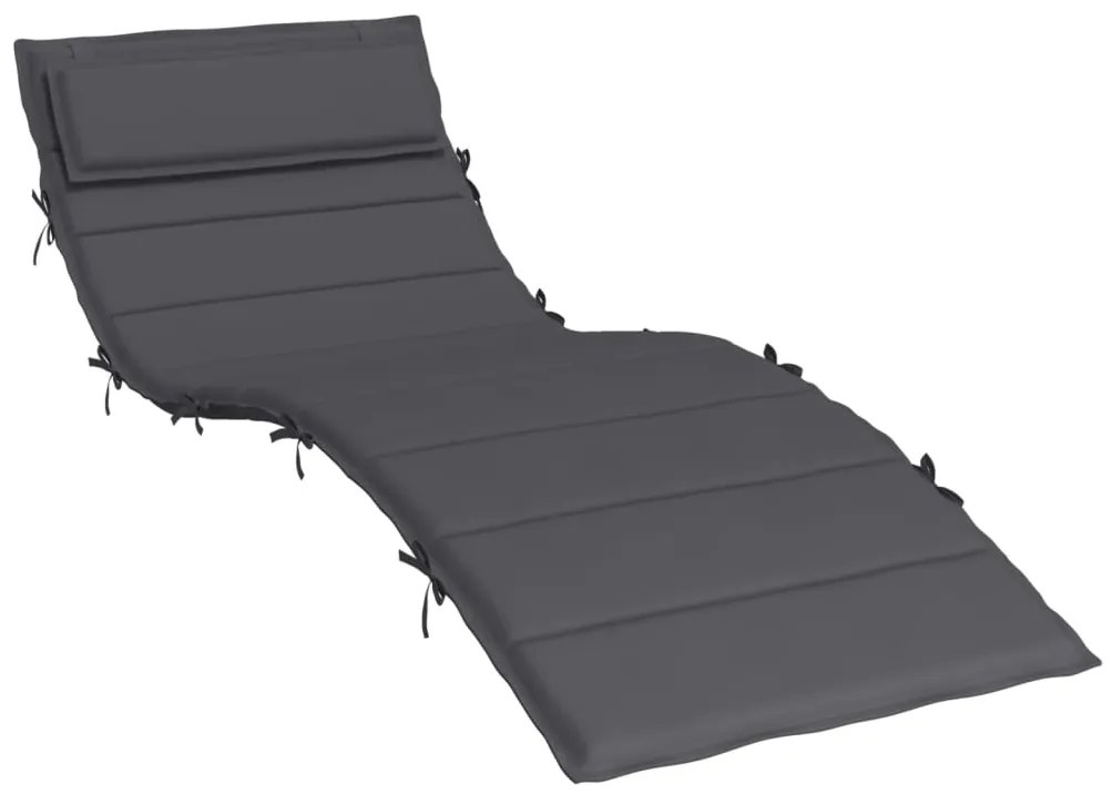 vidaXL Μαξιλάρι Ξαπλώστρας Ανθρακί 180x60x4 εκ. από Ύφασμα Oxford