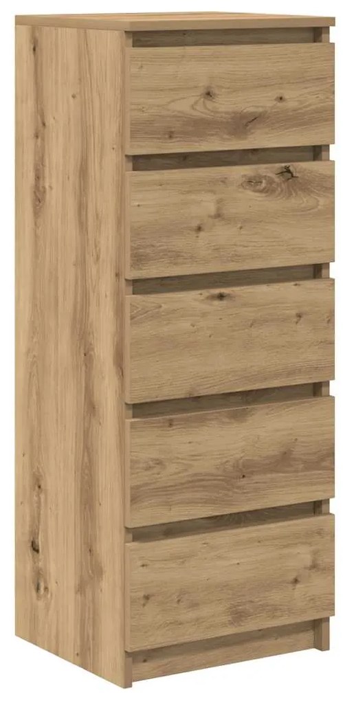 Συρταριέρα με Συρτάρια Τεχνίτης Δρυς 37,5x35x99 εκ. Επεξ. Ξύλο - Καφέ