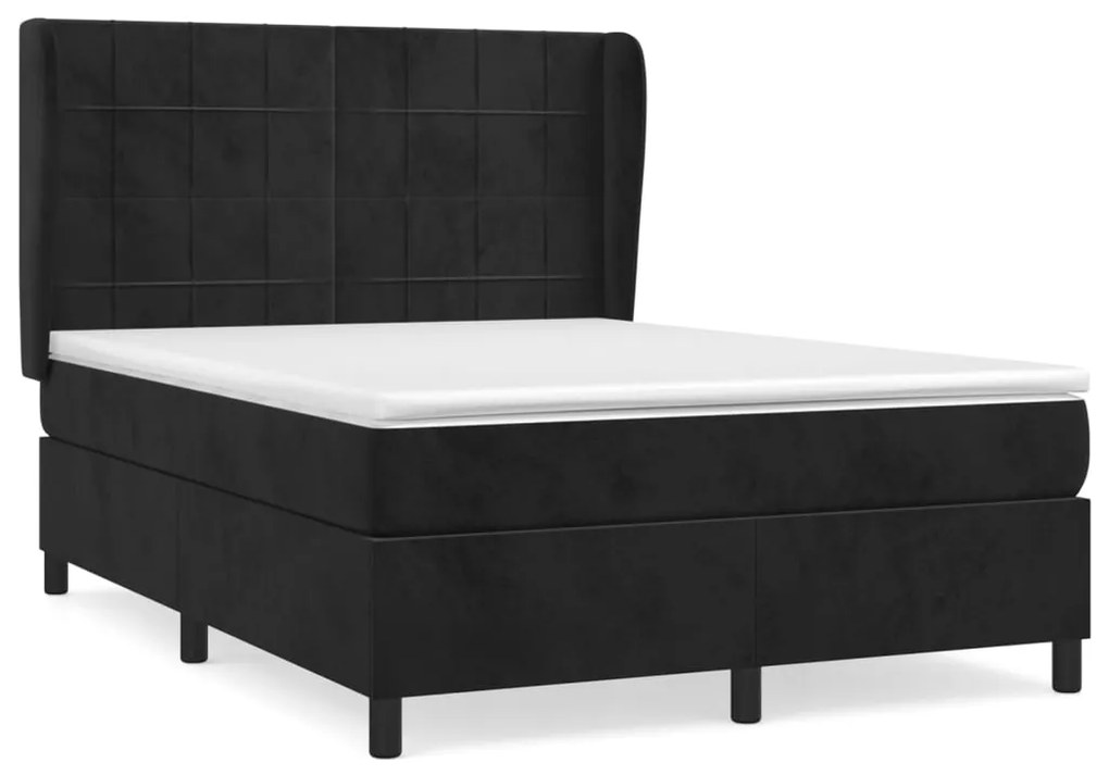 ΚΡΕΒΑΤΙ BOXSPRING ΜΕ ΣΤΡΩΜΑ ΜΑΥΡΟ 140X200 ΕΚ. ΒΕΛΟΥΔΙΝΟ 3129215