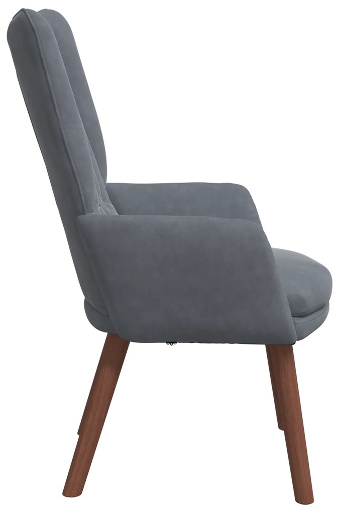 vidaXL Χαλαρωτική Πολυθρόνα Σκούρο γκρι 63 x 67 x 94 εκ. Βελούδο