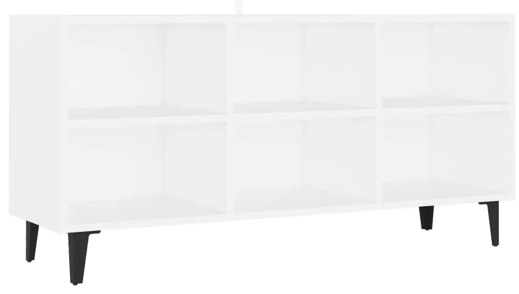 vidaXL Έπιπλο Τηλεόρασης Καπνιστή Λευκό 103,5x30x50 εκ Μεταλλικά Πόδια
