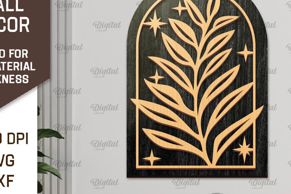 Intra απο ξύλο plywood 3mm-4mm πάχος Σχέδιο κοπής με λέιζερ διακόσμηση τοίχου Boho Δίασταση 30x20 cm INTRAFABR-103398684