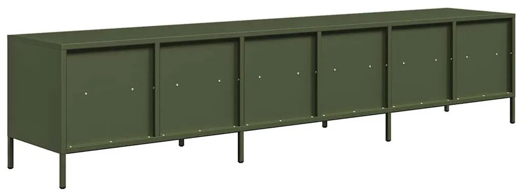 vidaXL Έπιπλο Τηλεόρασης Λαδί 202x39x43,5 εκ. Ατσάλι Ψυχρής Έλασης