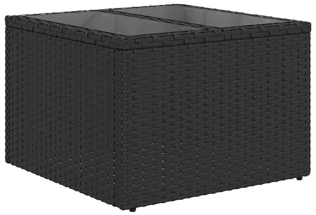 vidaXL Σετ Καναπέ Κήπου 7 pcs Μαύρο 55 x 62 x 69 εκ Πολυ ράταν