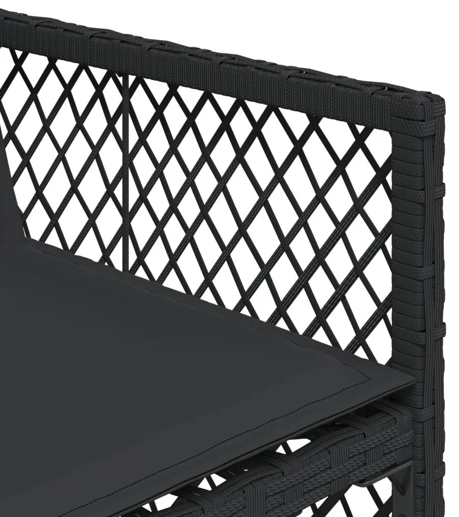 vidaXL Σετ Τραπεζαρίας Κήπου 9 τεμ Μαύρο από Συνθ. Ρατάν με Μαξιλάρια