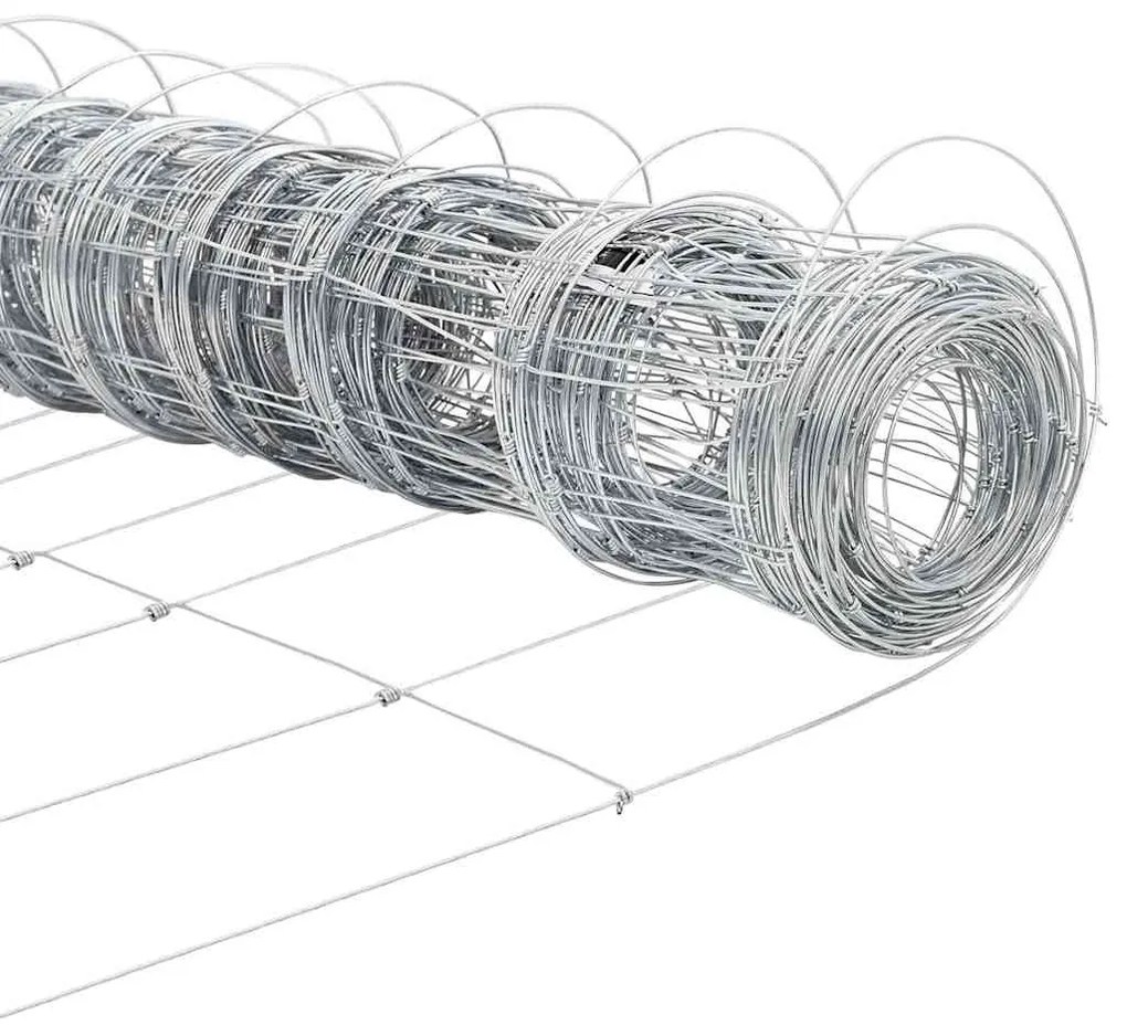 vidaXL Περίφραξη αγρού Ασημί 25 x 1,4 μ Γαλβανισμένος χάλυβας