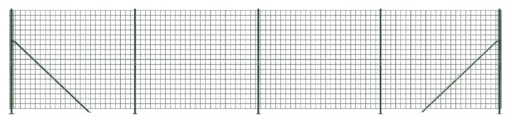 vidaXL Συρματόπλεγμα Περίφραξης Πράσινο 1,8x10 μ. με Βάσεις Φλάντζα