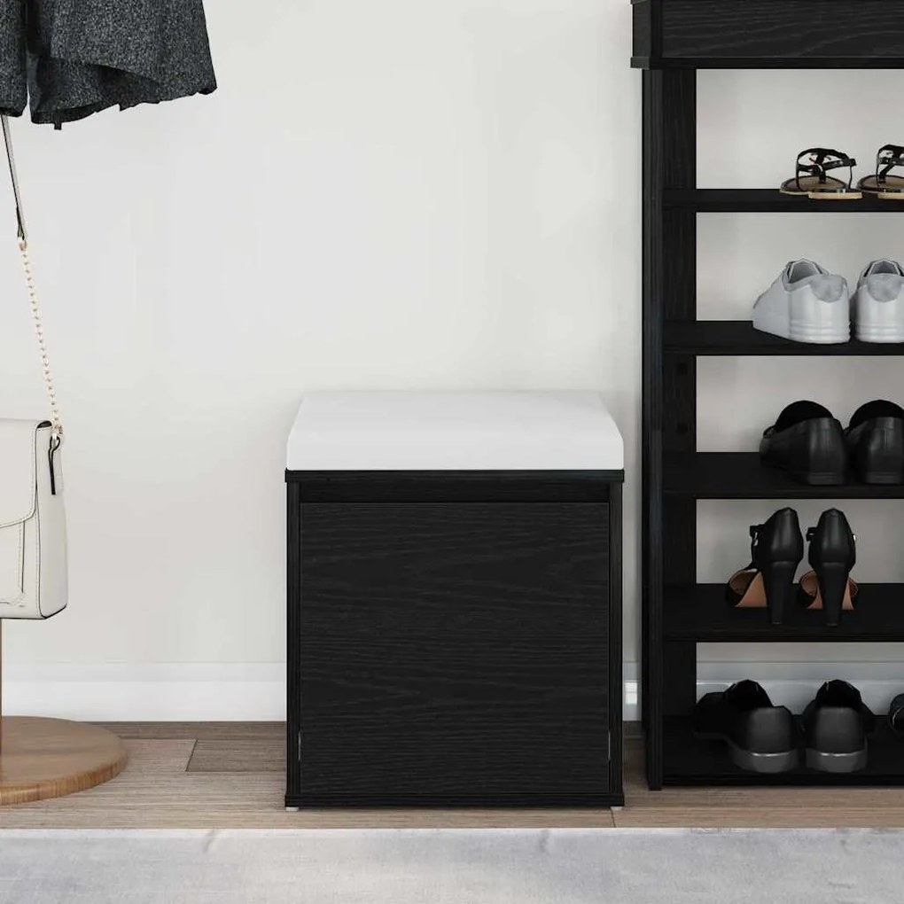 vidaXL Συρταριέρα Μαύρη δρυς 40.5 x 40 x 40 εκ Επεξεργασμένο ξύλο